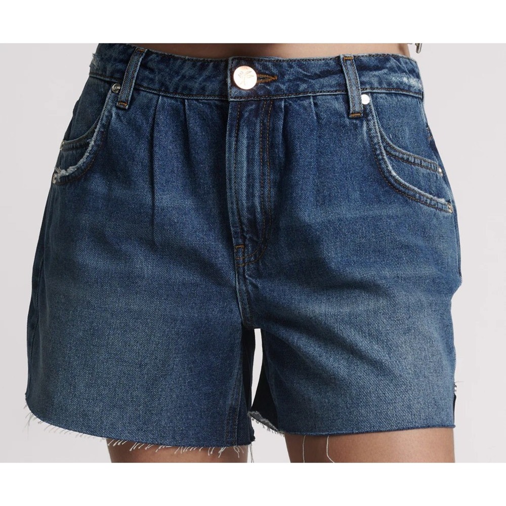 One Teaspoon Shakers Low Waist Super Relaxed Denim Shorts Blue Thunder 30 - Picture 2 of 12